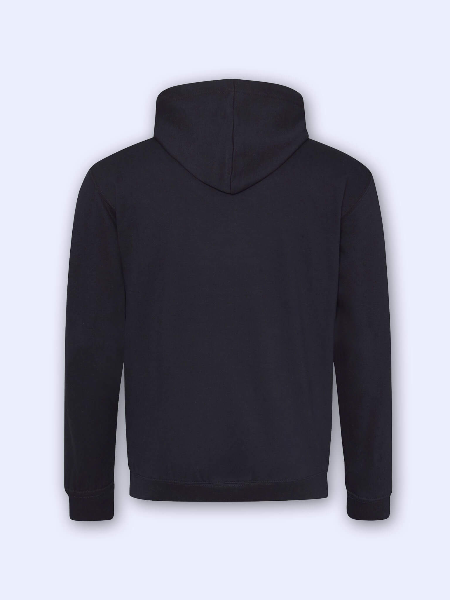 Back view of Black Team Scotland Contrast Hoodie hoodie on a light grey background