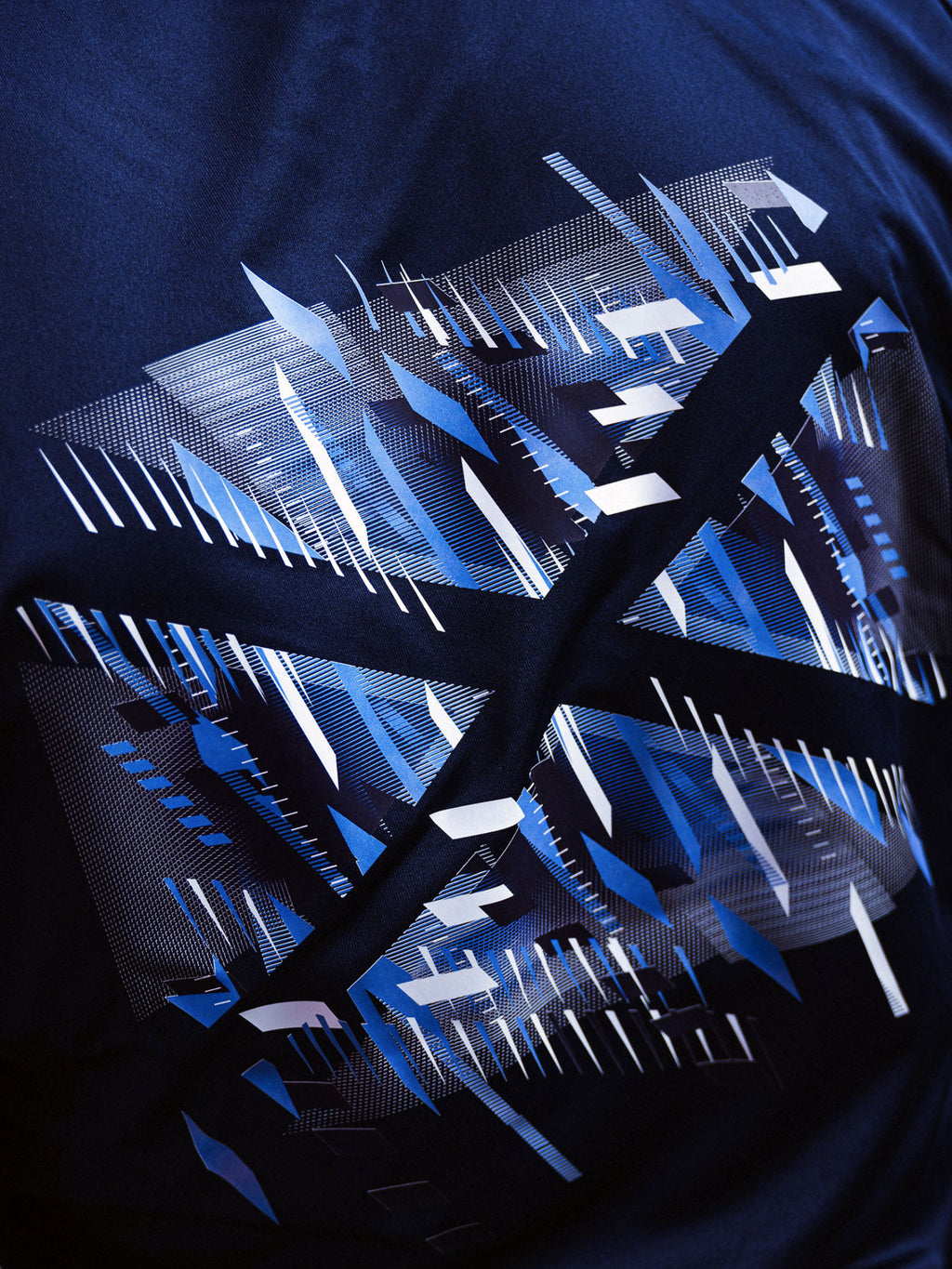 Close up of Saltire graphic on adidas Team Scotland Saltire Jersey.