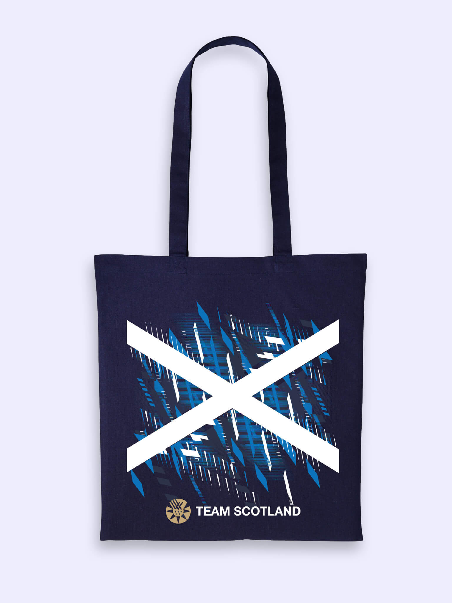 Image of navy Team Scotland Saltire Graphic tote bag.